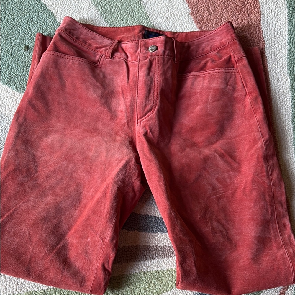 JooJoo Jeans Suede Leather Bootcut Pants